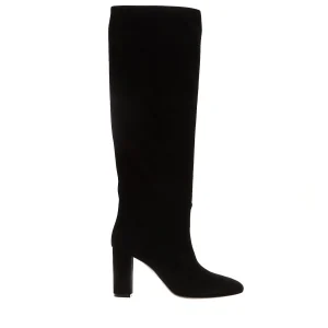 Acquista gli eleganti stivali in pelle nera VIA ROMA 15 con tacco da 85 mm