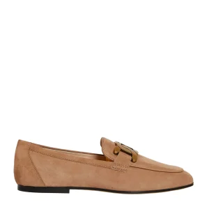 Acquista i migliori mocassini beige in camoscio con fibbia a catena da TOD'S