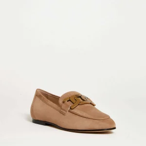 Acquista i migliori mocassini beige in camoscio con fibbia a catena da TOD'S
