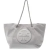 Acquista la tua shopping bag TORY BURCH con logo grigio