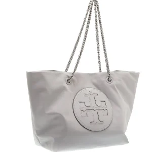 Acquista la tua shopping bag TORY BURCH con logo grigio