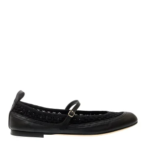Acquista le ballerine in pelle nera con cinturino AGL