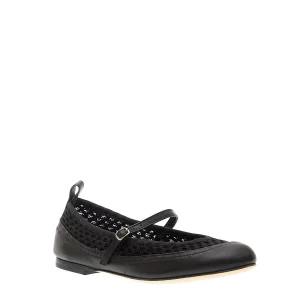 Acquista le ballerine in pelle nera con cinturino AGL