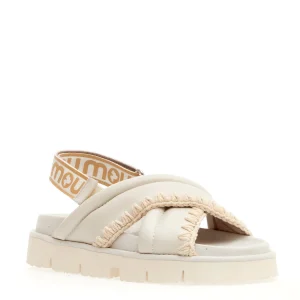 Acquista le tue MOU - White Leather Crossover Wedge