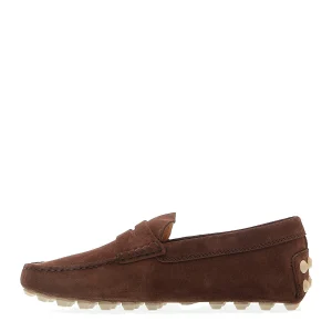 Acquista le tue scarpe TOD'S bubble moccasin in suede marrone