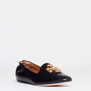 Acquista online i mocassini TORY BURCH in pelle nera con logo dorato