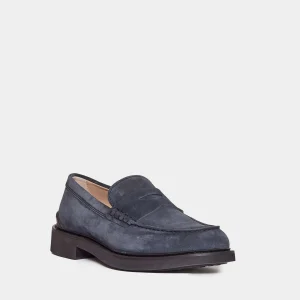 Acquista scarpe mocassino in camoscio blu semiformali da TOD'S