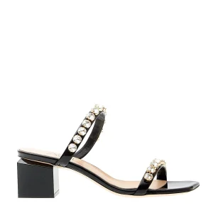 AGL - Elegante slipper in pelle verniciata nera