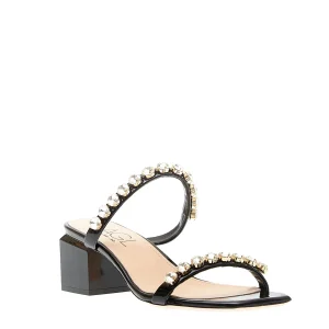 AGL - Elegante slipper in pelle verniciata nera