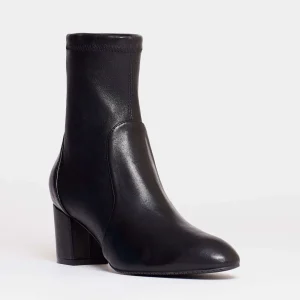 Ankle Boot in Black Stretch Leather: Elegant 60mm Heel