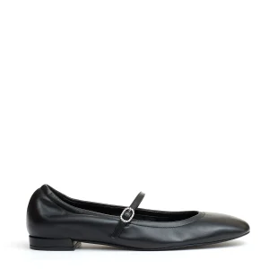 ballerina con cinturino pelle nera