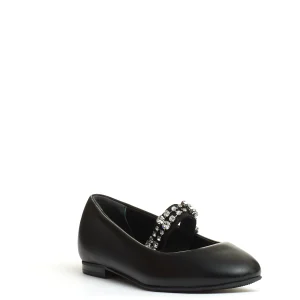 ballerina nera cinturino strass