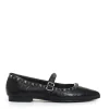 ballerina pelle nera borchie