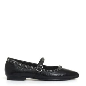 ballerina pelle nera borchie
