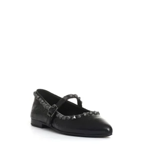 ballerina pelle nera borchie