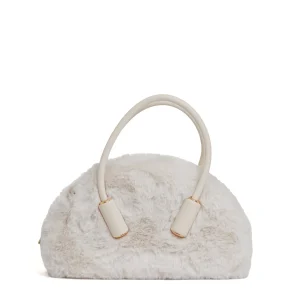 bauletto in eco fur color conchiglia