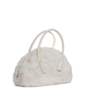 bauletto in eco fur color conchiglia