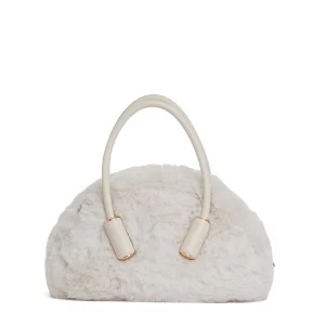 bauletto in eco fur color conchiglia