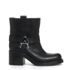 biker basso fibbie e cerniera argento tacco 60 mm