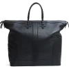 borsa doppio manico in pelle martellata nera