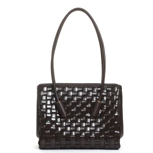 borsa intreccio in naplak testa di moro