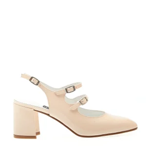 CAREL: Eleganti slingback in pelle beige con tacco 70 mm