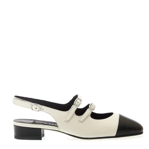Carel: Scarpe Slingback in Pelle Beige con Punta Nera