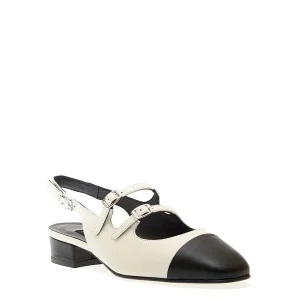 Carel: Scarpe Slingback in Pelle Beige con Punta Nera