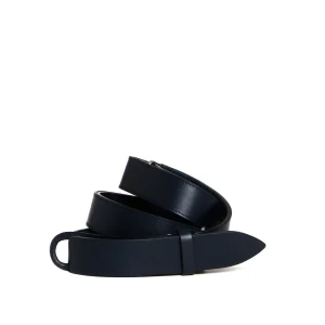cintura nobuckle pelle bull blu
