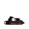 cintura nobuckle pelle bull marrone lavorata