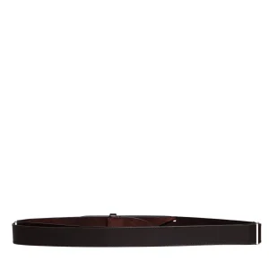 cintura nobuckle pelle bull marrone