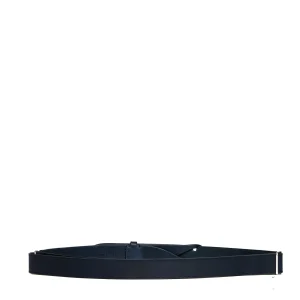 cintura nobuckle pelle bull blu