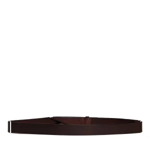 cintura nobuckle pelle bull marrone lavorata