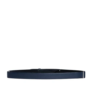 cintura nobuckle pelle martellata blu