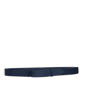 cintura nobuckle pelle martellata blu
