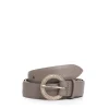cintura taupe fibbia argento rotonda
