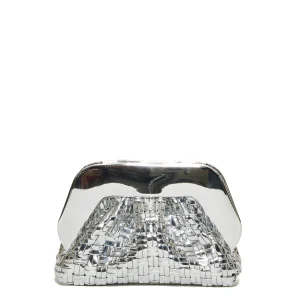 clutch argento intreccio