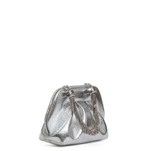 clutch argento manico catena