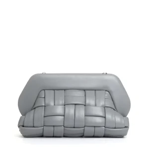 clutch intreccio grigio