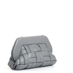 clutch intreccio grigio