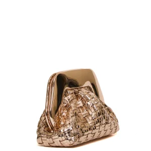 clutch oro rosa intreccio