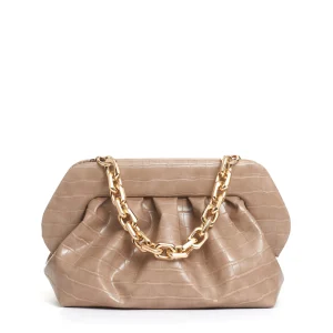 clutch stampa cocco beige