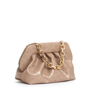 clutch stampa cocco beige