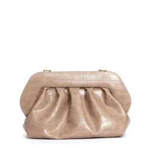 clutch stampa cocco beige