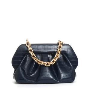 clutch stampa cocco blu