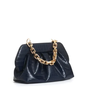 clutch stampa cocco blu