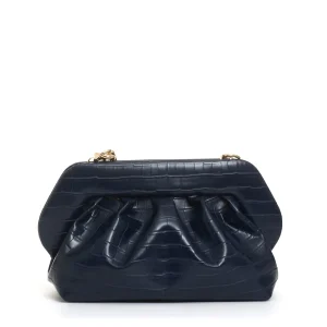 clutch stampa cocco blu