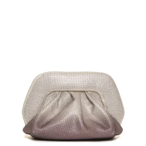 clutch strass degrade silver rose