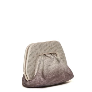 clutch strass degrade silver rose