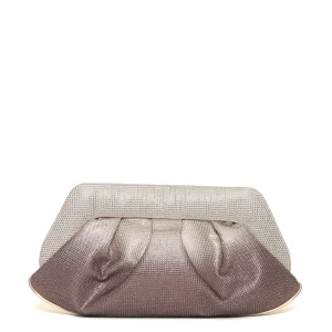 clutch strass silver rose